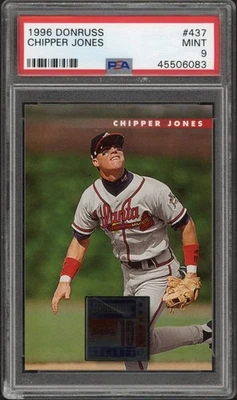 1996 Donruss Chipper Jones #437 PSA 9 Mint HOF Atlanta Braves  - Image 1 of 2