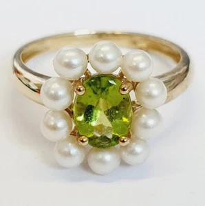 Designer Ring Gold Gelbgold 375 Perle Perit SWZ-Perlen 3mm weiss RW19 - Ä4841 - Bild 1 von 1