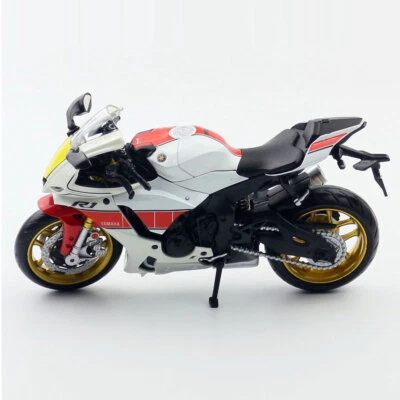 1:12 Yamaha YZF-R1M Motorcycle Model Diecast Toy Vehicle Boys Toys Kids White - Image 1 of 4