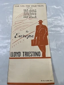 FOLLETO TURÍSTICO VINTAGE TRAVEL LLOYD TRIESTINO EUROPA LEJANO ORIENTE ÁFRICA AÑOS 50 - Imagen 1 de 5