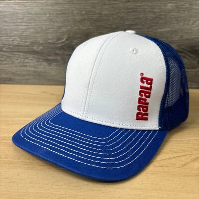 Rapala Hat Cap Snap Back White Blue Fish Fishing Outdoors Adjustable - Image 1 of 4