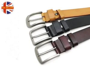 40 mm Wide Black Leather Belt, Long Sizes Available - Picture 1 of 16