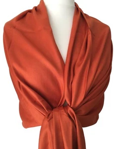 Pashmina verbrannter orangefarbener Halstuch Damen Fair Trade Rost Schal Damen Hochzeit  - Bild 1 von 4