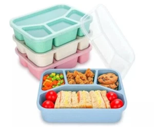Meal Prep Container Microwave Safe, 4 Pack Bento Lunch Box, 4-Compartment Sna... - Picture 1 of 2