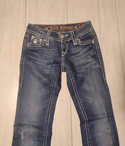 Rock Revival Womens Jeans Cindy Straight Leg Low Rise Size 25/31 - Picture 1 of 9