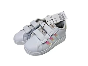 adidas Grand Court 2.0 Tennis Shoes, Big Girls Size 5K, White - Picture 1 of 6