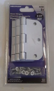 Hillman Door Hinges Round Corner White 1/2", 3 PC - Picture 1 of 2