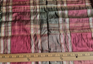 PLAID DESIGN POLYESTER BLEND DECOR FABRIC 56X17 INCHES - Picture 1 of 2