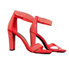 Sophia Taylor Red Heels Sequenced Formal Dress Shoes Pumps Size 10 Strap Sandals