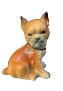 Vintage Boxer Tilso Japan Dog Figurine Metal Collar 4" Tall - Picture 1 of 6