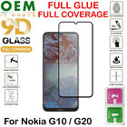 Full Glue Coverage 9D Tempered Glass For Nokia G10  G20 Curved Screen Protector