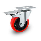 4 Double Bearing 700kg 100mm Rubber Swivel Castor Wheel Trolley Caster Bolt Uk