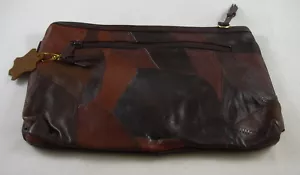 Bolso sin asas pequeño de cuero con retazos marrón Capezio Med NUEVO correa para el hombro vintage - Imagen 1 de 5