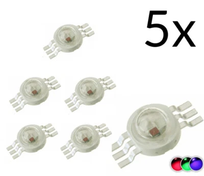 5x Chip led 3w RGB ( 6 Pin ) alta luminosità, 350mA 3.2V 3.6V  - Immagine 1 di 2