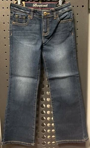 NWT CRAZY 8 Girls Size 7 Reg Denim BOOTCUT Jeans Pants Adjustable Waist C81018 - Picture 1 of 12