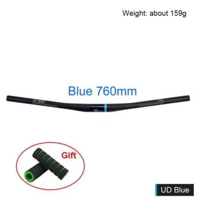 Manillar plano de malla ultra ligero fibra de carbono completa 9 grados 31,8 mm 690-760 mm Foto 1 de 4