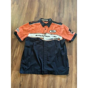 Camisa de carreras Harley Davidson manga corta abotonada Screamin' Eagle talla L - Imagen 1 de 12