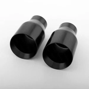 2PCS Black Painting Exhaust Tips Universal 3" Inlet 4.5" Out Angle Cut SS304 - Picture 1 of 6