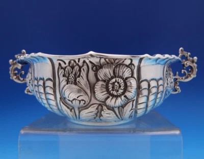 Charles Stuart Harris Inglés Victoriano Plata Esterlina Cuenco Flores Ovaladas #8424 Foto 1 de 4