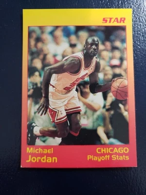 MICHAEL JORDAN Yellow Red Star Company Playoff Stats #2 1991 Foto 1 de 3