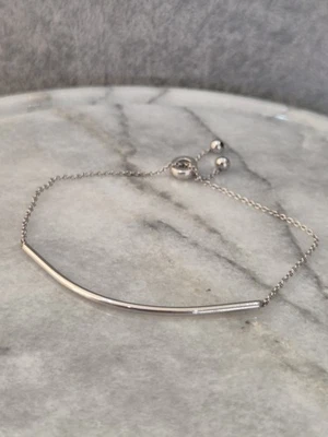 Modernist Bar Adjustable Sterling Silver Bracelet 7" - Image 1 of 4