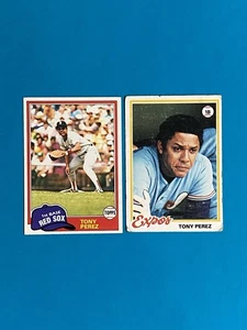 Tony Perez Vintage Baseball Card Lot 1978 Topps + 1981 Topps Red Sox Expos - Bild 1 von 2