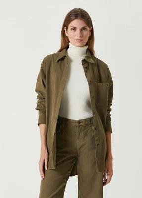 (NO CUSTOMS TAX) THE ROW Idro khaki green oversized corduroy shirt Size Medium - Image 1 of 4