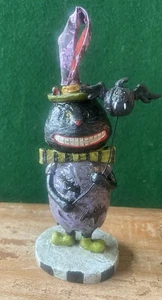 Halloween 6" Figurine ~ Black Cat With Bat HTF Paper Mache - Picture 1 of 6