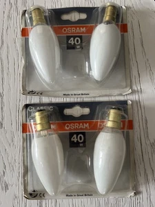4x **NON LED** OSRAM B15D lampadina candela opale 40W 240V 400 lumen piccola baionetta adatta - Foto 1 di 1