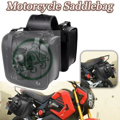 Motorcycle Bag Tool Side Bag Skull Fit For Kawasaki VULCAN VN400 VN800 - Image 1 of 4