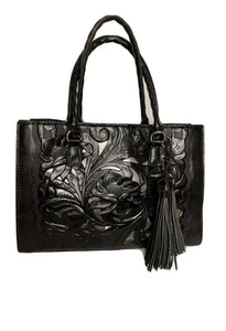 Borsa a mano Patricia Nash in pelle Primrose nera fumè nuova - Foto 1 di 9