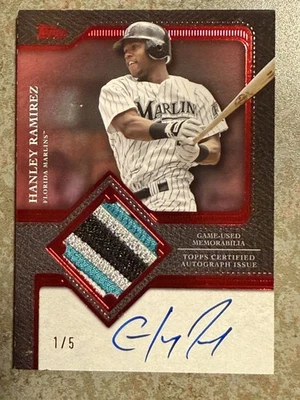 HANLEY RAMIREZ 2025 Topps Update AUTO Autograph Patch Game Used 1/5 SP - Image 1 of 2