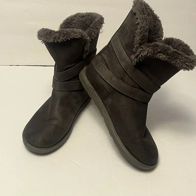 女士 9.5 - 灰色麂皮绒人造毛皮衬里拉踝靴 - Airwalk — 第 1/4 张图片