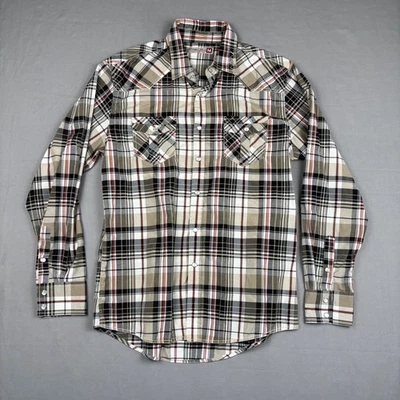 Mens Sovereign Code Plaid Western Shirt Long Sleeve Snap Button Medium - Image 1 of 4