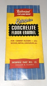 Vtg 1950s Enterprise Concrelite Floor Enamel Paint Sample Color Chip Brochure - Picture 1 of 3