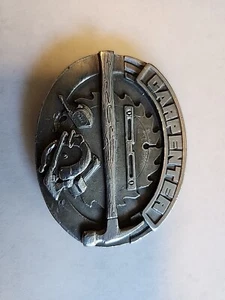 VTG 1991 Siskiyou Carpenters Will Nail Anything Pewter Belt Buckle Woodworking - Picture 1 of 2