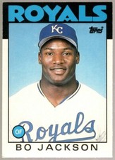 BO JACKSON $80++ ROYALS ROOKIE CARD 50T 1ST XRC RC SP 1986 TOPPS TRADED BASEBALL