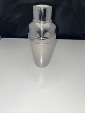 Pottery Barn Chrome Stainless Steel Cocktail Shaker with Strainer & Lid Barware