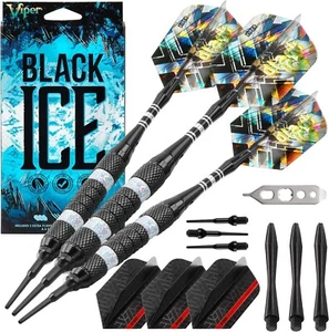 Viper Black Ice Soft Tip Darts with Silver Rings - Picture 1 of 6