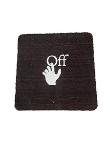 Off-White Hand Stamped 26" Square Door Mat Rug Floor Entrance NEW - Picture 1 of 6