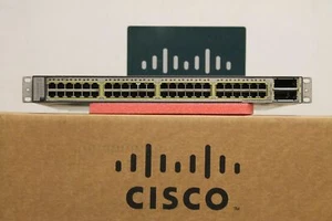 Cisco Catalyst 3750-E PoE-48 10/100/1000 POE 2x10GE PORT 750W WS-C3750E-48PD-S - Picture 1 of 4