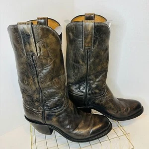 Women's Lucchese Western Boots Walnut Brown Leather Distressed Finish Size 10 - Picture 1 of 7