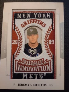 2003 UD Patch Collection Rookie Innovation Jeremy Griffiths RELIC Mets - Picture 1 of 2