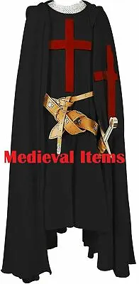Rievocazione Medievale Mantello Con Cappuccio E Tunica - Crociato - Costume... • 103.20€