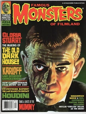 FAMOUS MONSTERS OF FILMLAND #214 1996 KARLOFF Mummy HOUDINI Old Dark House MORE! - Image 1 of 2