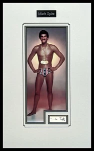Mark Spitz Photograph plus an Autographed Card Matted and Framed Ready to Hang - Picture 1 of 3