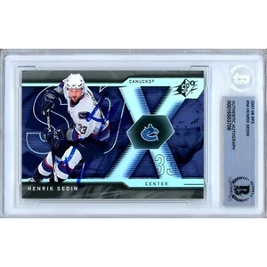 2007-08 Upper Deck Spx #34 Henrik Sedin Signed Card AUTO Beckett Slabbed Canucks - Picture 1 of 6