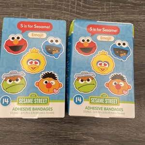 2 Packungen à 14 Sesamstraße Emoji Pflaster Verbände steril großer Vogel Elmo Oscar - Bild 1 von 1