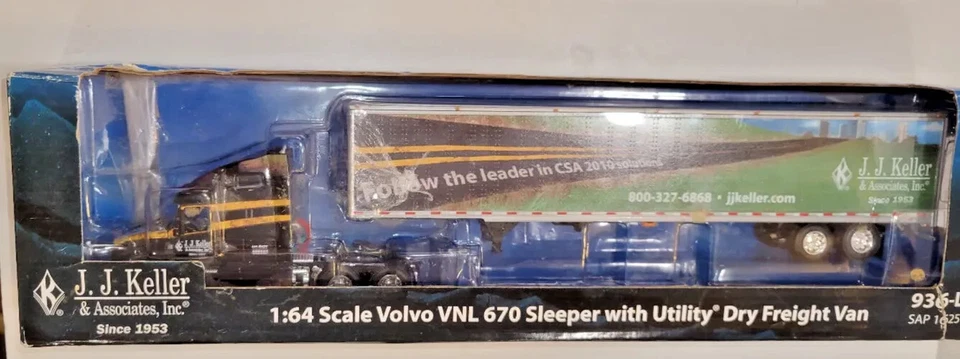 JJ Keller 1 64 Scale Collectible Die Cast Model Truck Volvo VNL 670 Sleeper