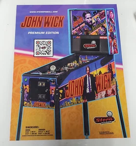 Stern JOHN WICK PREMIUM EDITION Pinball flyer- good original 8 by 11 inches - Picture 1 of 2